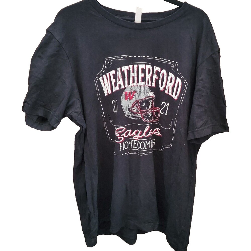 Weatherford Eagles Homecoming 2021 Shirt Black Short Sleeve Double Sided Size XL